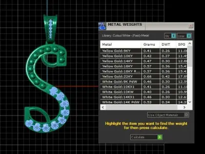 PRECIOUS ALPHABET S PENDANT 3D PRINTABLE MODEL 3D print model