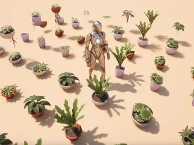 Pack Plants 3D Models - Coral Island Fanart Low-poly 3D model