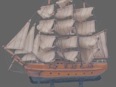 luxury sailing ship 3d model Low-poly 3D model