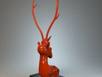 Deer Sculpture P 3D print model