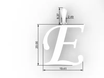 Letter E NECKLACE 3D print model
