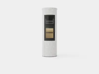 Heta Scan-Line Fireplace Low-poly 3D model