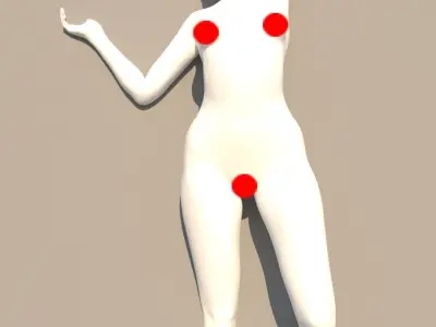 girl relief painting 3D model