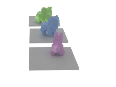 Origami pets RIGGED Low-poly 3D model