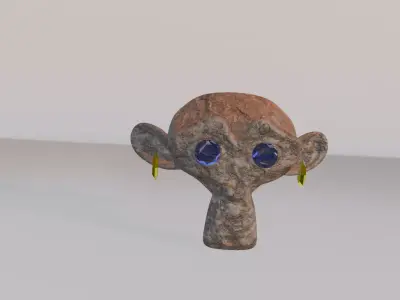 Ancient monkey treasure Low-poly 3D model