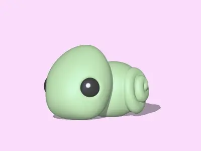Cute Chameleon 3D print model