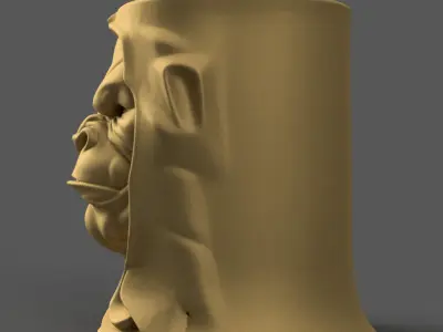 Orc Bust Planter Vase Candle holder 3D print model