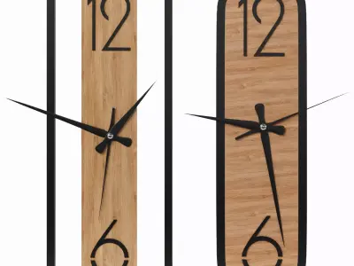 Wooden Clock Free 3D model