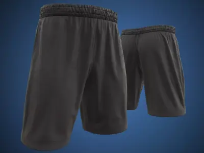 Black shorts Low-poly 3D model