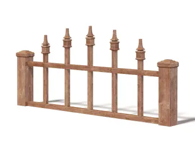 Wooden Fence 3D Model 3D model