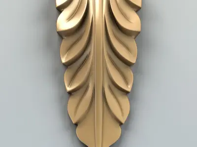 Carved decor vertical 005 3D model
