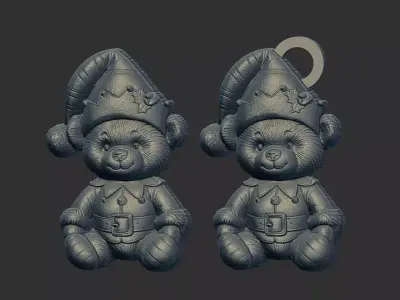 teddy elf christmas decor 3D print model