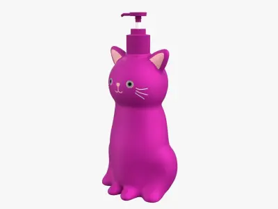 Cat Liquid Soap Dispenser Pink Version 3D model
