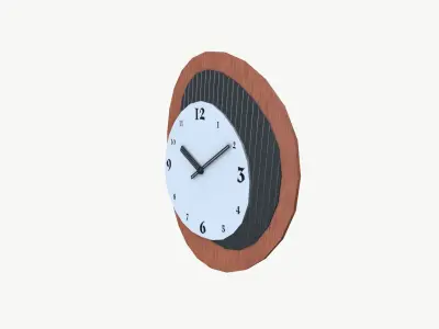 Wall Clock Low-poly 3D model 2