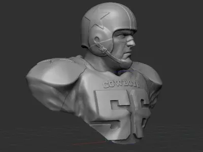Vintage Dallas Cowboy Football Bust 3D print model