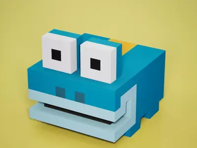 Voxel - Jungle Frog Low-poly 3D model