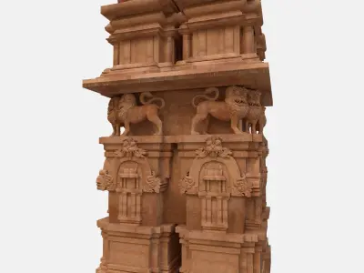 temple pillar 3D model