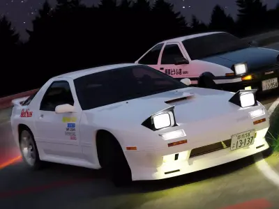 Mazda RX7 FC Ryosuke Style Low-poly 3D model