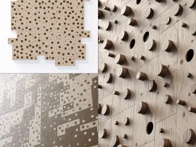 Panel wood board hole n2 3D model