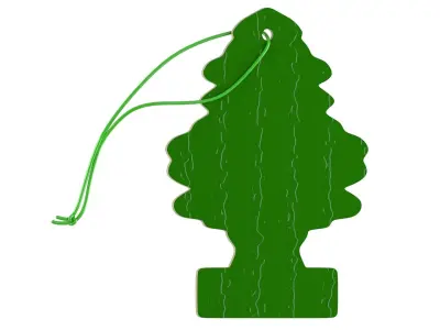 Paper Car Air Freshener Green 3D model