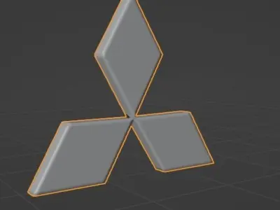 Mitsubishi 3D Logo Low-poly 3D model