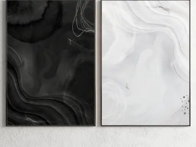 Plaster Two Photo Frame E-31 Low-poly 3D model