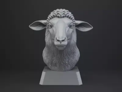 Sheep Bust - Animal Figurine 3D print model