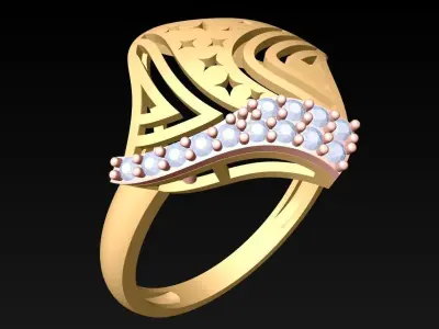 Diamond Ring - Womens Rings - GN120 Free 3D print model