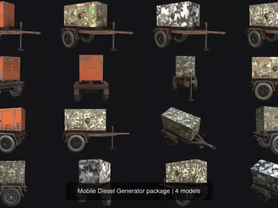 Mobile Diesel Generator package 3D Model Collection