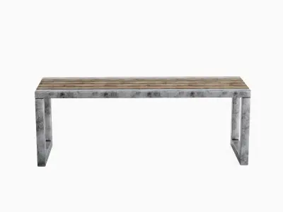 Outdoor Bench V 03 01 Low-poly 3D model