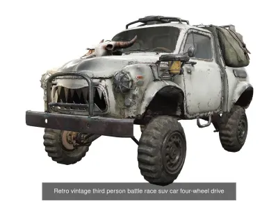 Post-apocalypse car collection with gunholder on it da1 3D Model Pack