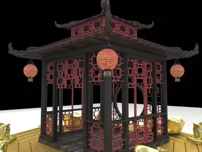 Chinese  pavilion 3D model