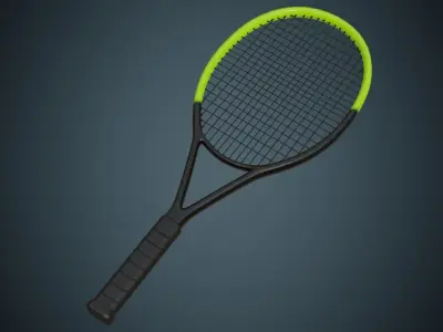 Tennis Racquet 1A Low-poly 3D model
