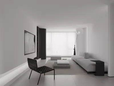 Modern living room dining room interior scenes 480 3D model