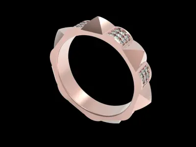 Piramida Diamond Paved Ring 16 5mm Free 3D print model