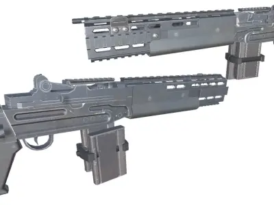 27-Assault-Rifle-MK14-gun model 3d game ready model Low-poly 3D model