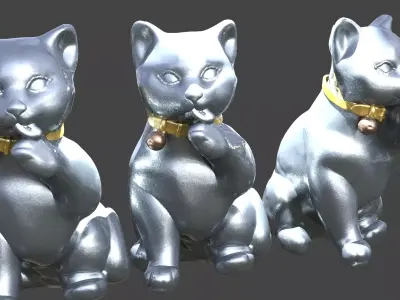 Cat Statue 5 3D model
