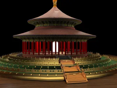 Chinese pavilion 3D model shop