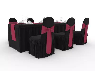Banquet Table and Chair 145 3D model