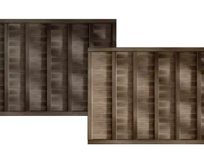 Wooden Panel Ceiling and Wall Cladding Set 3D model