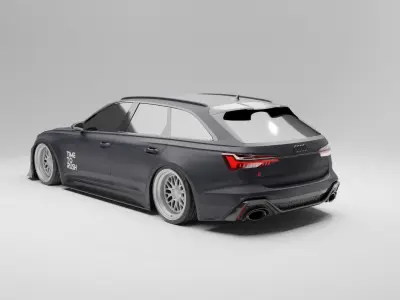 Audi RS 6 Avant with TTR Body Kit Low-poly 3D model