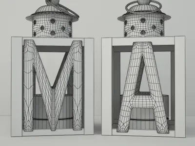 Christmas Lanterns and Tealight by ZARA HOME 3D model