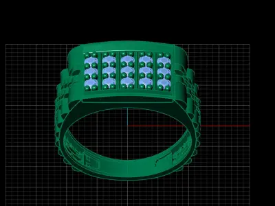 Print Ready STL 3DM  Gents Rings Diamond Men Ring  3D print model 233