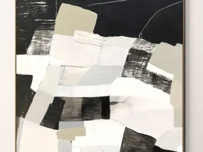 Plaster two square photo frames 51 Low-poly 3D model