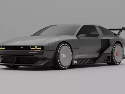 Hyundai N Vision 74 3D Blender File Textured And FBX OBJ Files 3D model