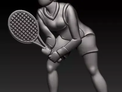 playing tennis 3D print model