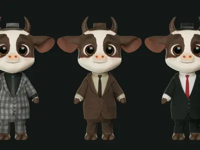 GAME-READY 3D Character - Bull Dandelion Low-poly 3D model