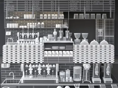 Coffee Kiosk 9 3D model