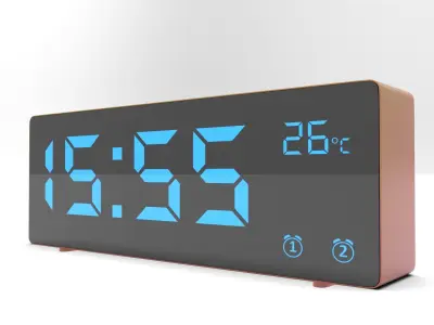CLOCK PINKYELLOW BLUE Low-poly 3D model