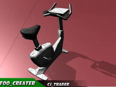 low poly Peloton Gym cycle 3D model Low-poly 3D model